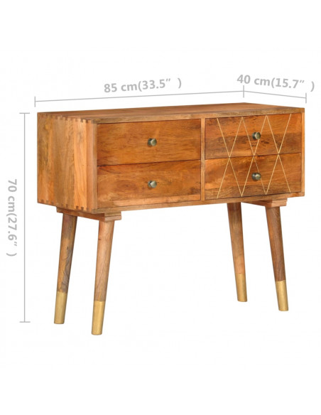 Credenza 85x40x70 cm in Legno Massello di Mango