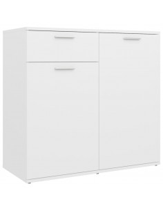 Credenza Bianca 80x36x75 cm in Legno Multistrato 2