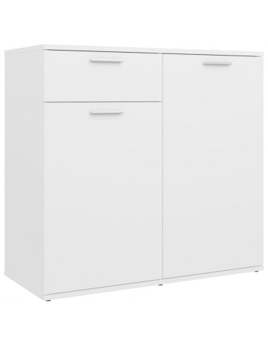 Credenza Bianca 80x36x75 cm in Legno Multistrato