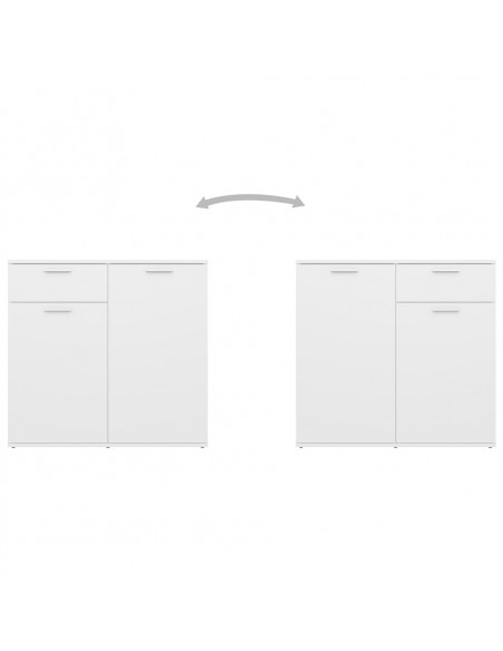 Credenza Bianca 80x36x75 cm in Legno Multistrato
