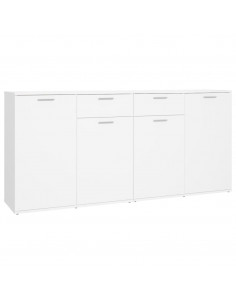 Credenza Bianca 160x36x75 cm in Legno Multistrato 2