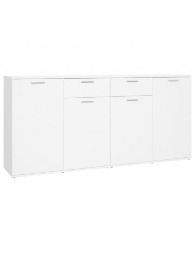 Credenza Bianca 160x36x75 cm in Legno Multistrato