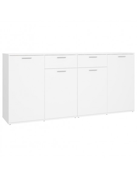 Credenza Bianca 160x36x75 cm in Legno Multistrato