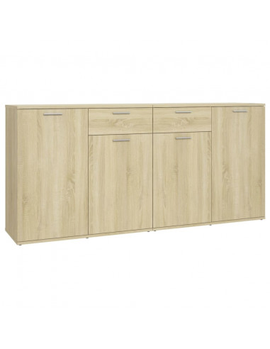 Credenza Rovere Sonoma 160x36x75 cm in Legno Multistrato