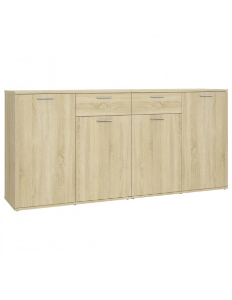 Credenza Rovere Sonoma 160x36x75 cm in Legno Multistrato