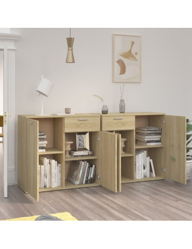 Credenza Rovere Sonoma 160x36x75 cm in Legno Multistrato