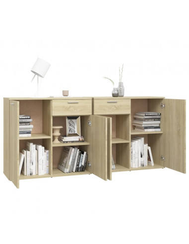 Credenza Rovere Sonoma 160x36x75 cm in Legno Multistrato