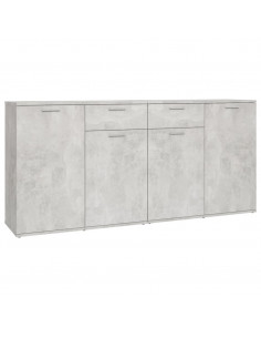 Credenza Grigio Cemento 160x36x75 cm in Legno Multistrato 2