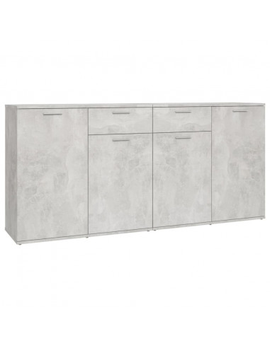 Credenza Grigio Cemento 160x36x75 cm in Legno Multistrato