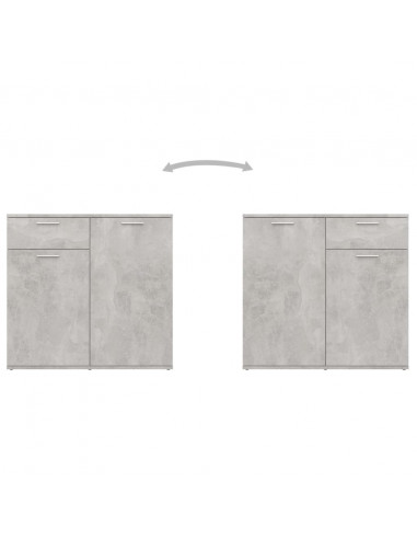 Credenza Grigio Cemento 160x36x75 cm in Legno Multistrato