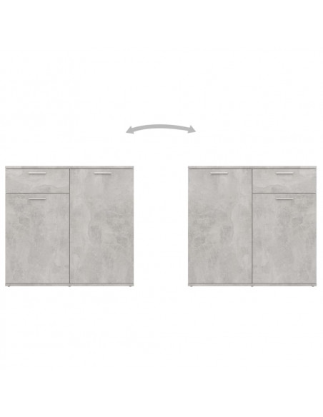 Credenza Grigio Cemento 160x36x75 cm in Legno Multistrato