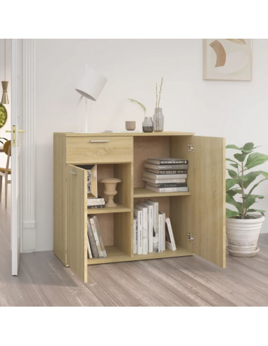Credenza Rovere Sonoma 80x36x75 cm in Legno Multistrato