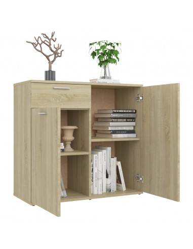 Credenza Rovere Sonoma 80x36x75 cm in Legno Multistrato