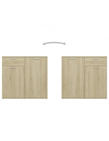 Credenza Rovere Sonoma 80x36x75 cm in Legno Multistrato