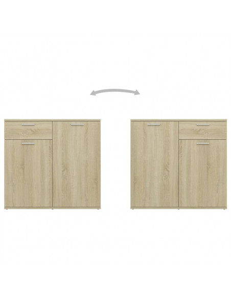 Credenza Rovere Sonoma 80x36x75 cm in Legno Multistrato