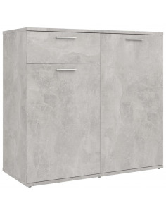 Credenza Grigio Cemento 80x36x75 cm in Legno Multistrato 2