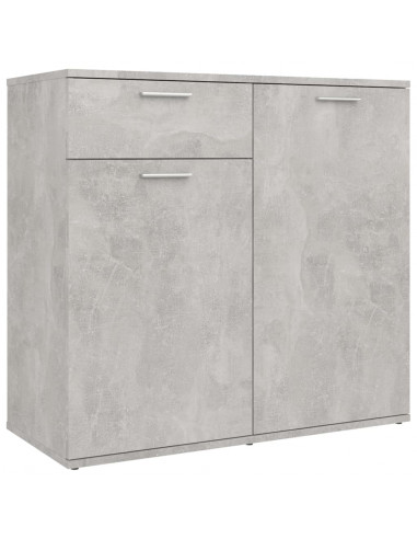 Credenza Grigio Cemento 80x36x75 cm in Legno Multistrato
