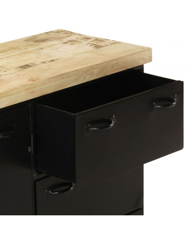 Credenza 140x38x76 cm in Legno di Mango Grezzo