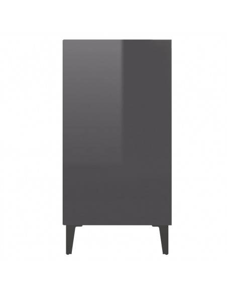 Credenza Grigio Lucido 57x35x70 cm in Legno Multistrato