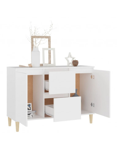 Credenza Bianca 103,5x35x70 cm in Legno Multistrato