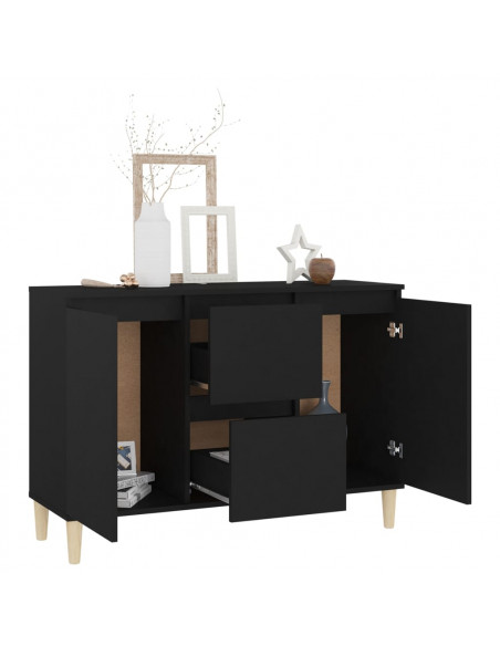 Credenza Nera 103,5x35x70 cm in Legno Multistrato
