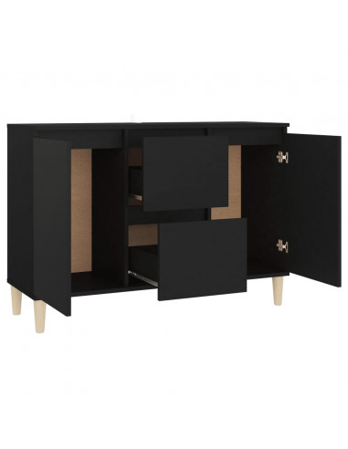 Credenza Nera 103,5x35x70 cm in Legno Multistrato