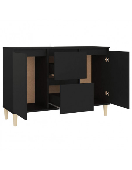 Credenza Nera 103,5x35x70 cm in Legno Multistrato