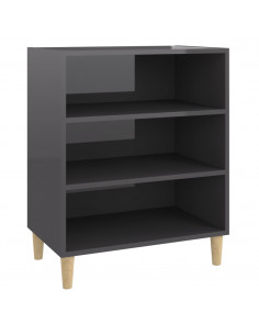 Credenza Grigio Lucido 57x35x70 cm in Legno Multistrato 2