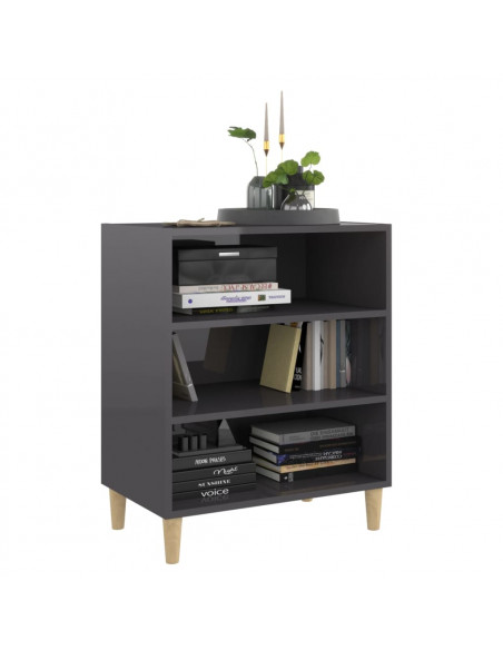 Credenza Grigio Lucido 57x35x70 cm in Legno Multistrato