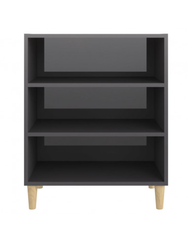 Credenza Grigio Lucido 57x35x70 cm in Legno Multistrato