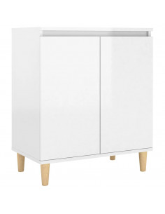 Credenza Gambe Massello Bianco Lucido 60x35x70cm Multistrato 2