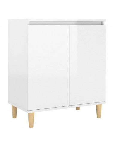 Credenza Gambe Massello Bianco Lucido 60x35x70cm Multistrato