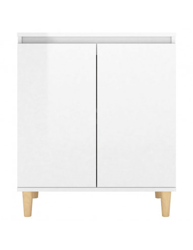 Credenza Gambe Massello Bianco Lucido 60x35x70cm Multistrato