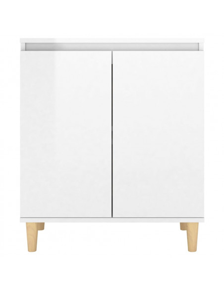 Credenza Gambe Massello Bianco Lucido 60x35x70cm Multistrato