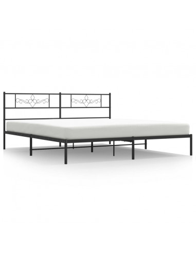 Giroletto con Testiera in Metallo Nero 193x203 cm