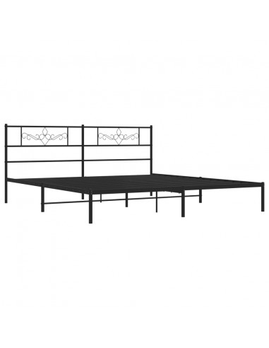 Giroletto con Testiera in Metallo Nero 193x203 cm