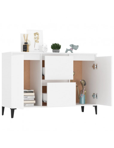 Credenza Bianca 104x35x70 cm in Legno Multistrato