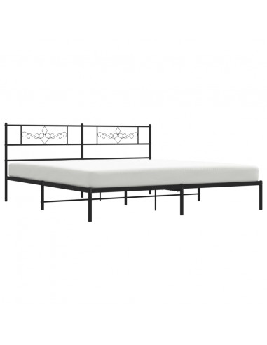 Giroletto con Testiera in Metallo Nero 193x203 cm