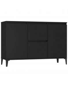 Credenza Nera 104x35x70 cm in Legno Multistrato 2