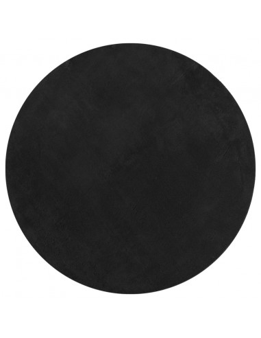 Tappeto a Pelo Corto HUARTE Morbido e Lavabile Nero Ø 80 cm