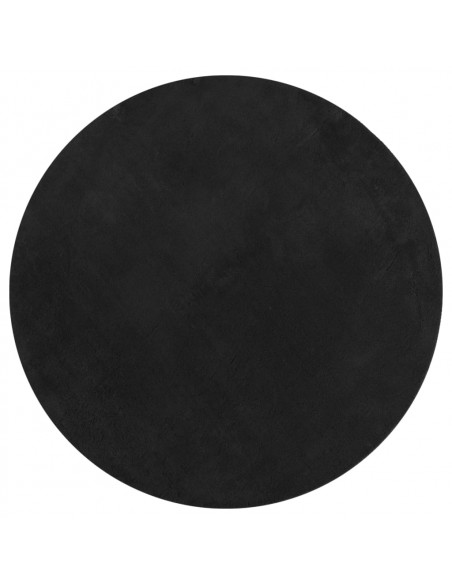 Tappeto a Pelo Corto HUARTE Morbido e Lavabile Nero Ø 80 cm