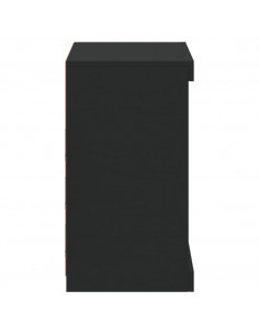 Credenza con Luci LED Nera 60,5x37x67 cm 2