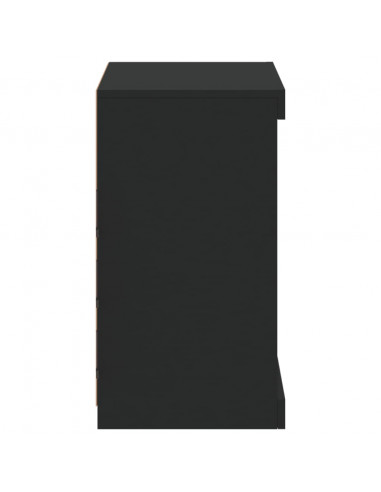 Credenza con Luci LED Nera 60,5x37x67 cm