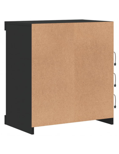 Credenza con Luci LED Nera 60,5x37x67 cm