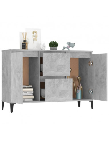 Credenza Grigio Cemento 104x35x70 cm in Legno Multistrato