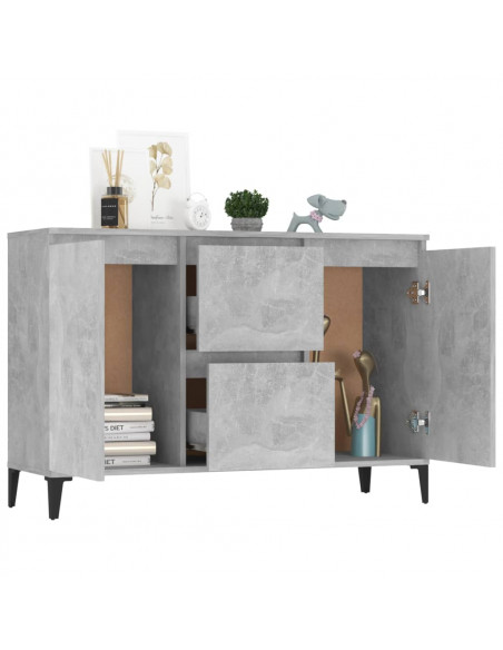 Credenza Grigio Cemento 104x35x70 cm in Legno Multistrato