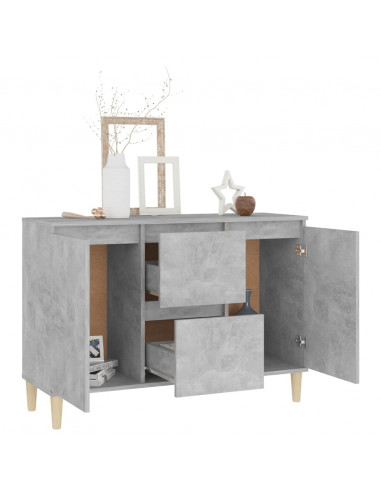 Credenza Grigio Cemento 103,5x35x70 cm in Legno Multistrato