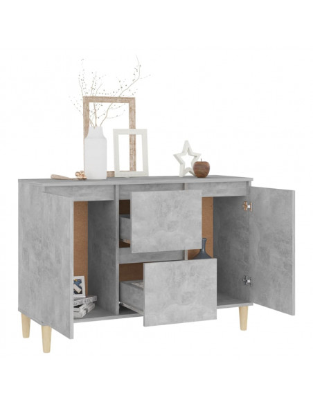 Credenza Grigio Cemento 103,5x35x70 cm in Legno Multistrato