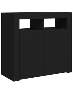 Credenza con Luci LED Nera 80x35x75 cm 2
