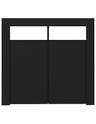 Credenza con Luci LED Nera 80x35x75 cm